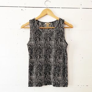 VINTAGE Le Pleat animal skin tank top size small